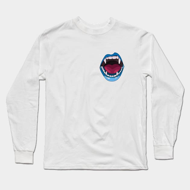 vampire mouth - vampire teeth Long Sleeve T-Shirt by persa